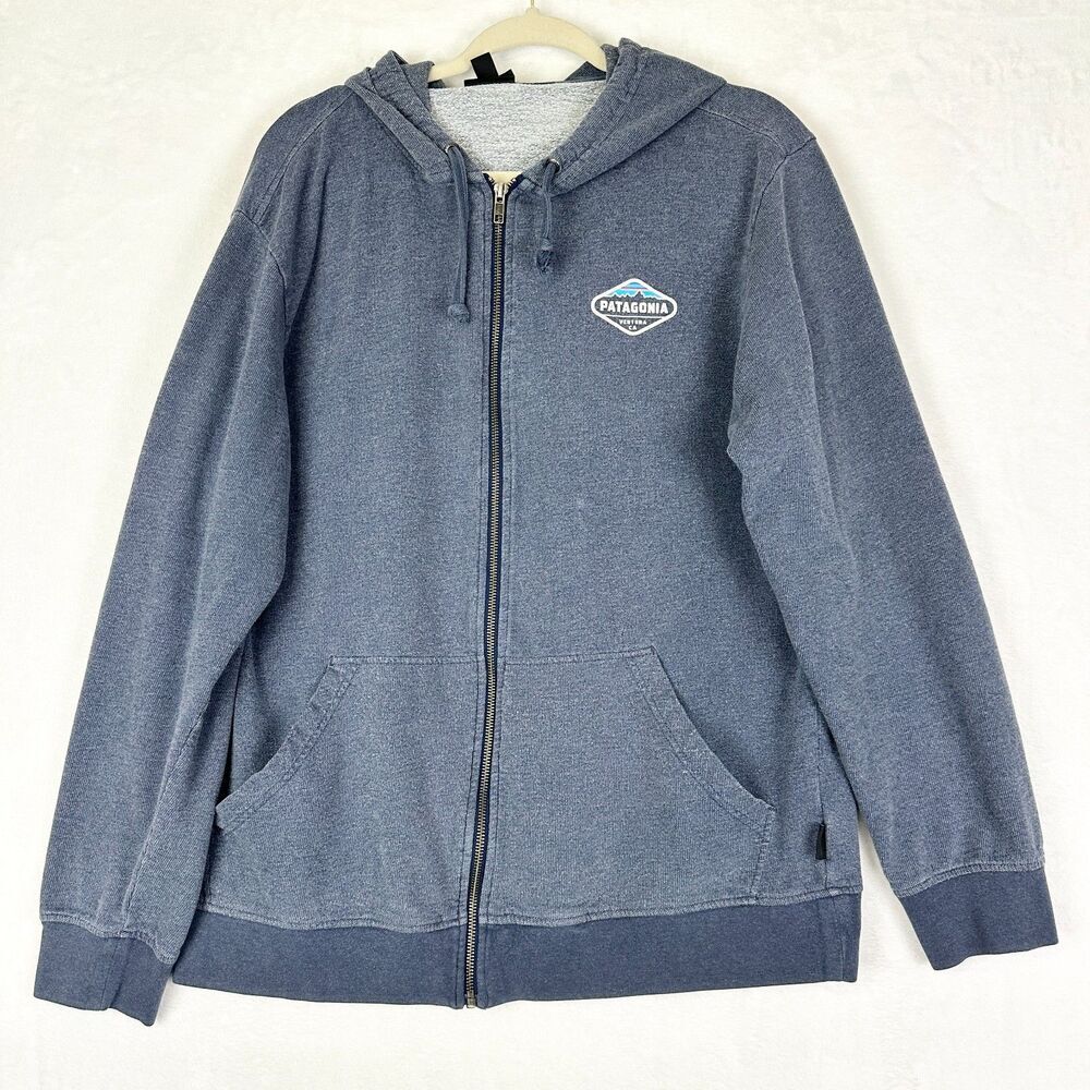 Patagonia Men's Fitz Roy Crest Lightweight Full Zip Hoody Size Large Blue